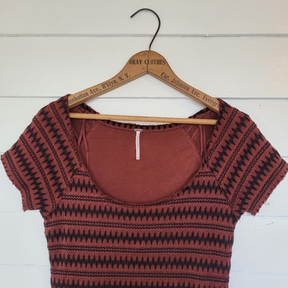 Free People Knit Mini Dress Size Medium - Picture 4 of 9